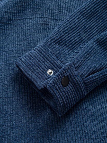 Fleece-Lined Hooded Corduroy Overshirt