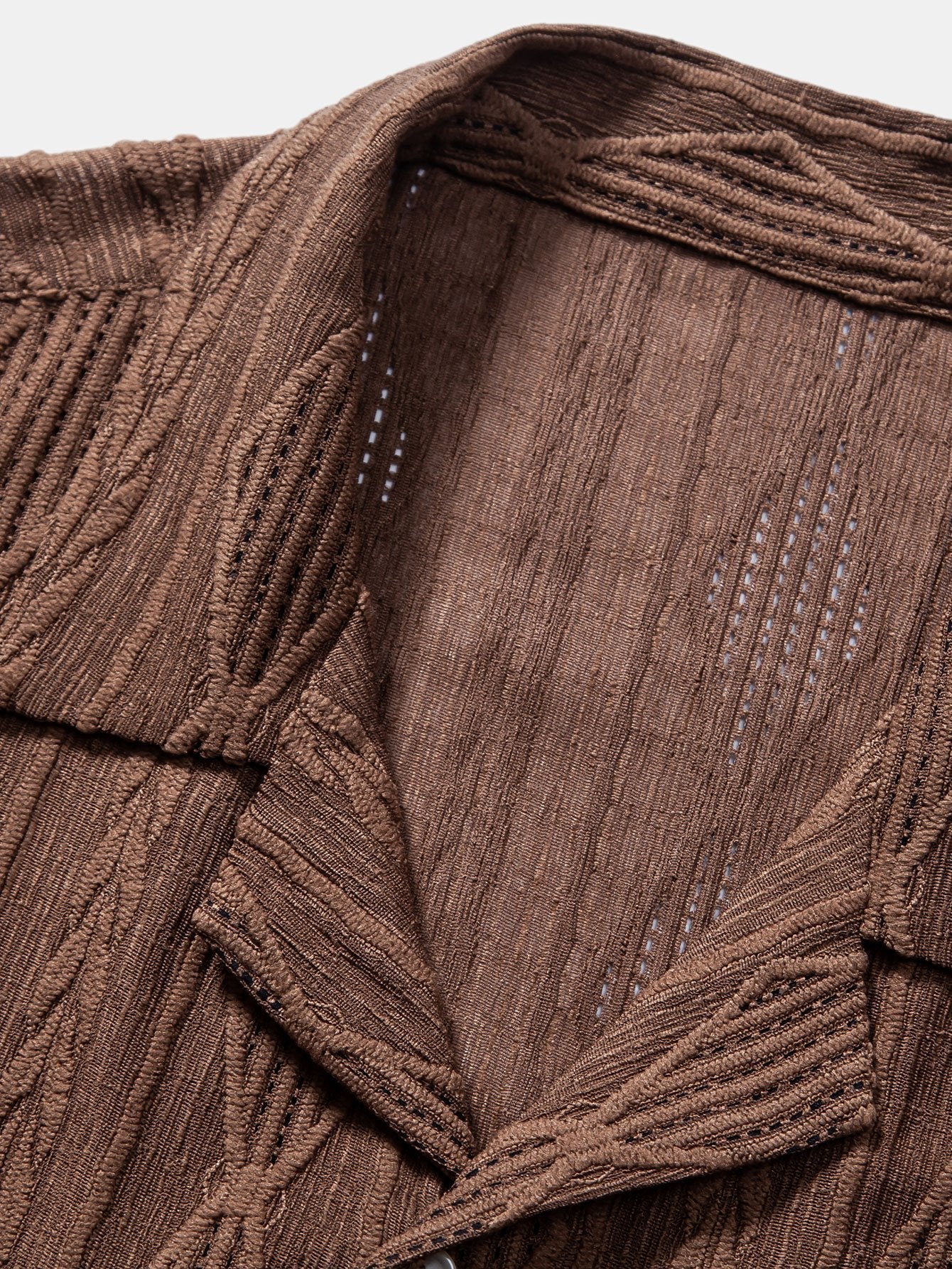 Geometric Jacquard Cuban Shirt with Straight-Leg Linen Trousers