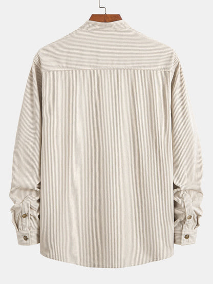 Stand Collar Corduroy Shirt