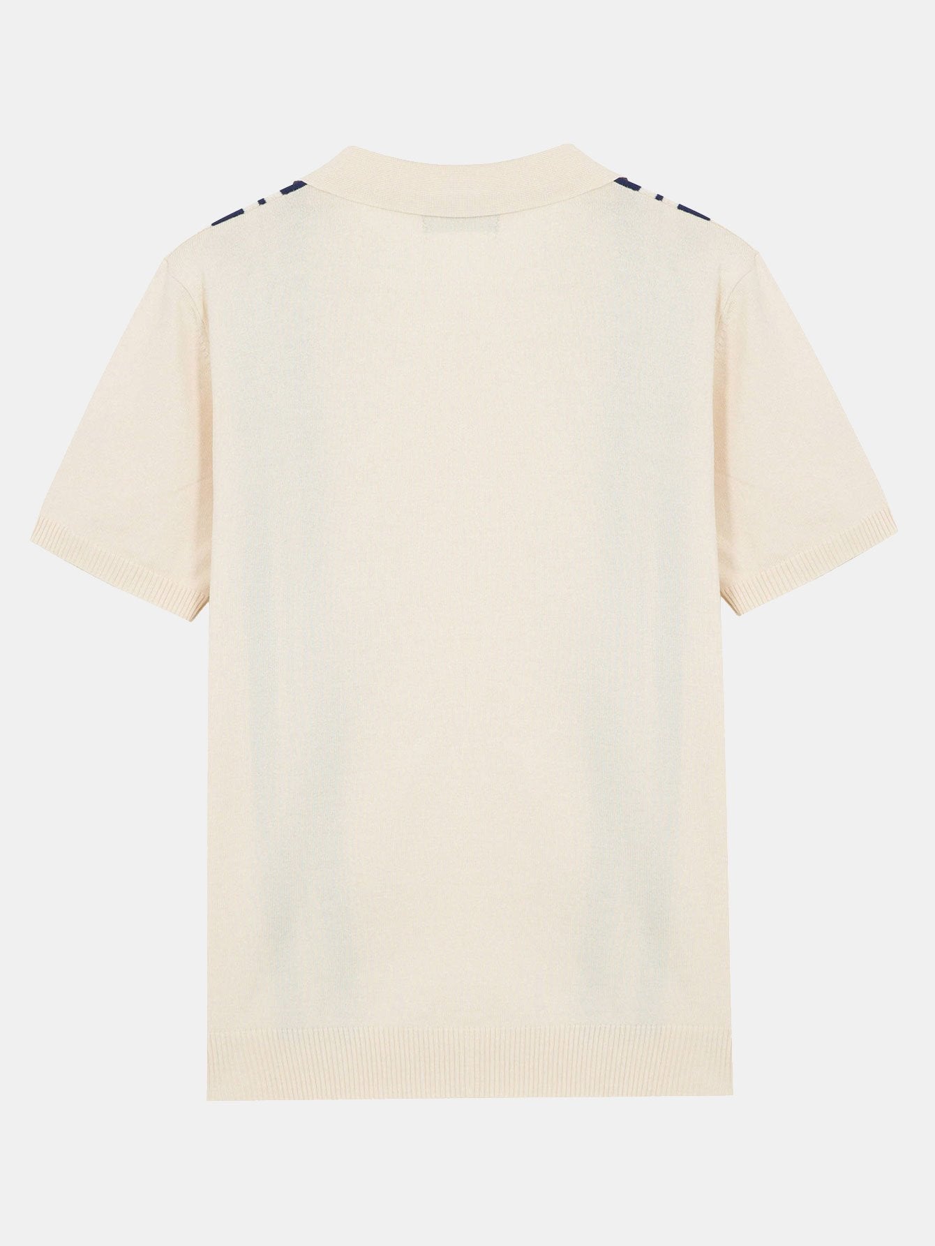 Striped Polo Sweater with Johnny Collar