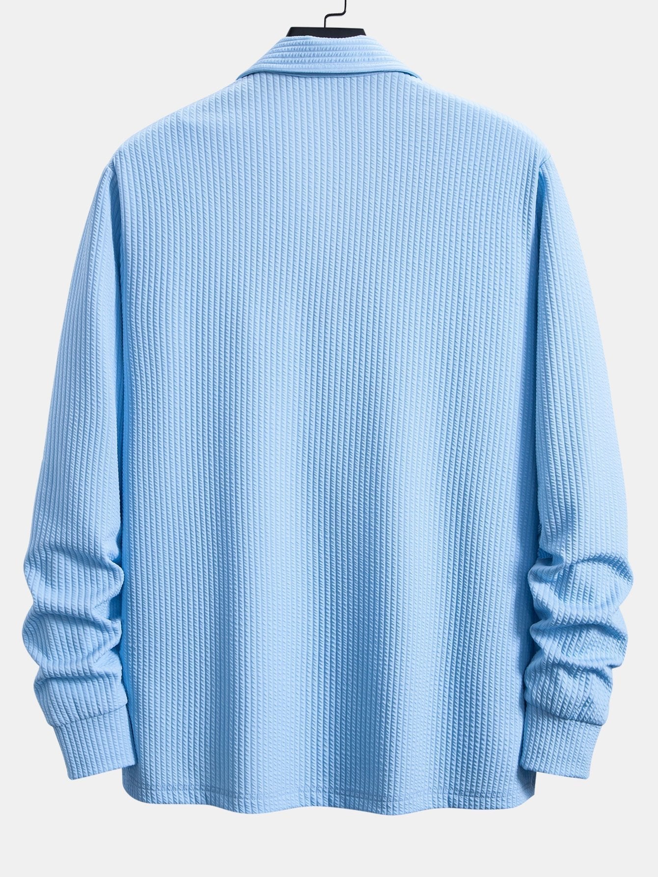 Ribbed Long Sleeve Polo Shirt