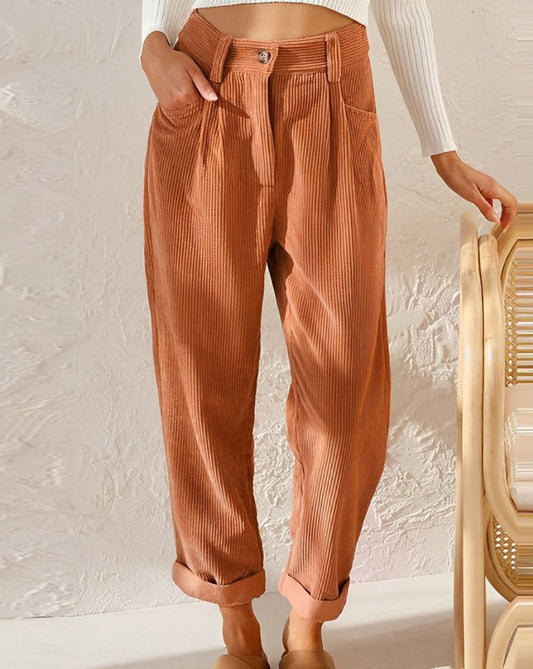 Clara™ | Pantalones de pana retro de cintura alta